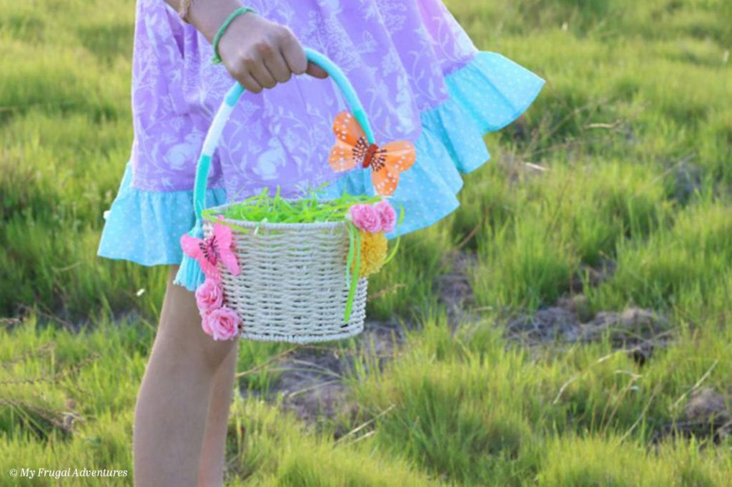 little girl with easter basket