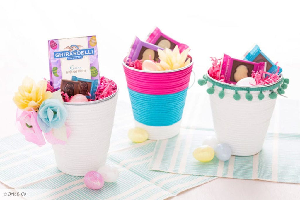 yarn wrapped easter basket