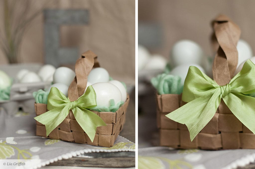 paper bag weave easter basket