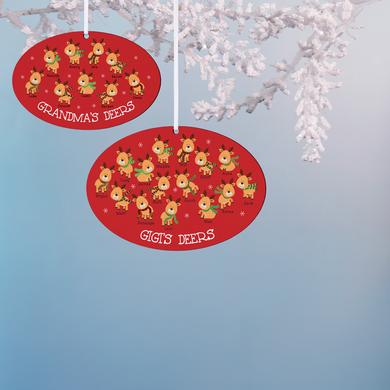 Little Reindeers Personalized Oval Decoration